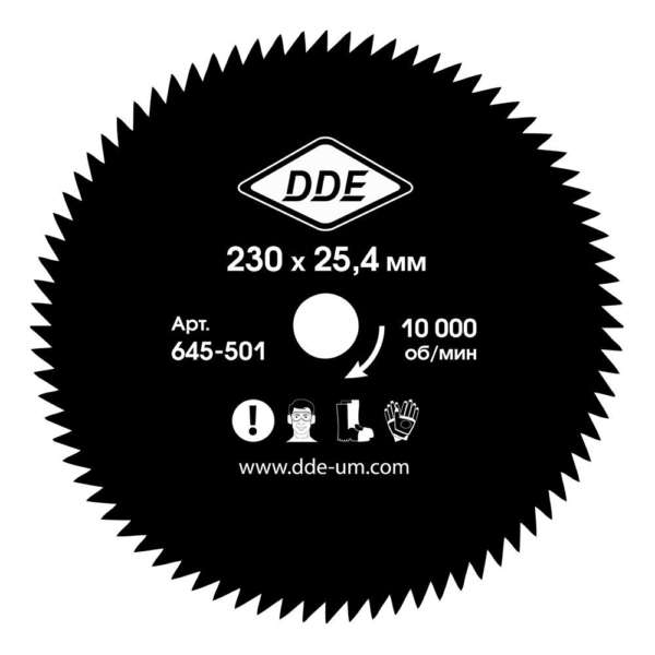 Диск для триммера DDE WOOD CUT 60 зубьев.230 х 25,4мм (толщина = 1,4 мм)