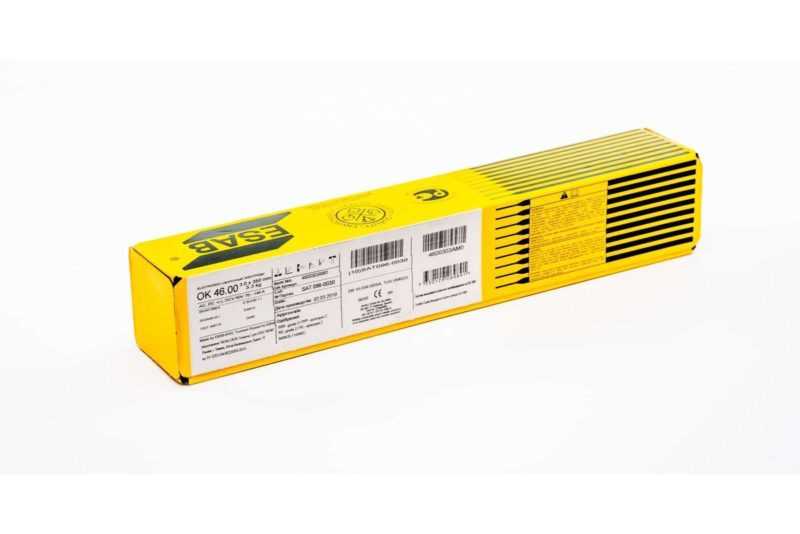 Электроды ESAB ОК 46.00Р д 3,0х350 мм 5,3 кг, цена за 5.3 кг.