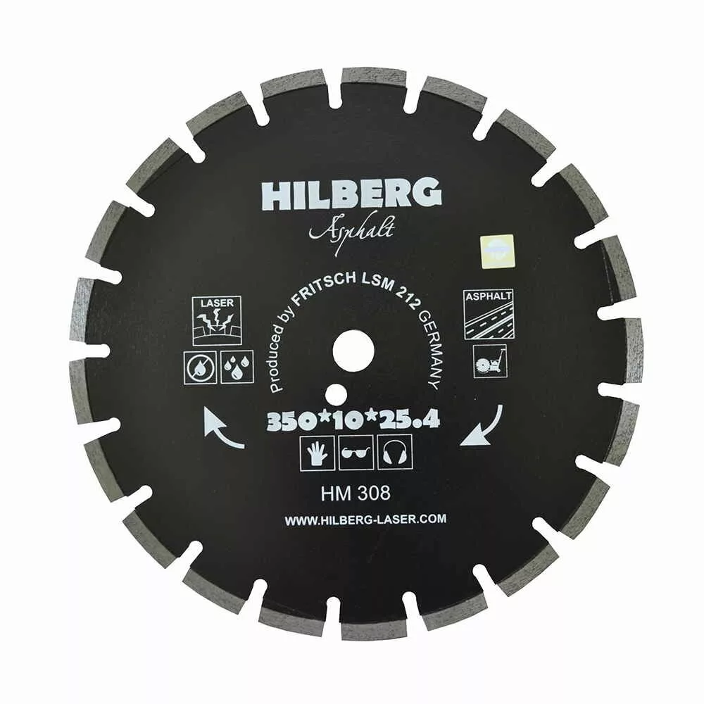 Диск алмазный Hilberg 350*25,4*10 HM308 Hard Materials Laser отрезной, сегментный, асфальт