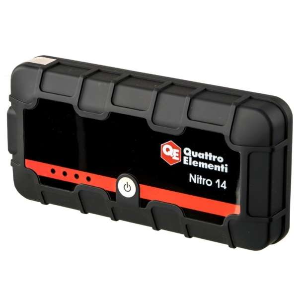 Пусковое устройство QUATTRO ELEMENTI Nitro 14 (12В, 14000 мАч, 450 А, USB, LCD - фонарь)