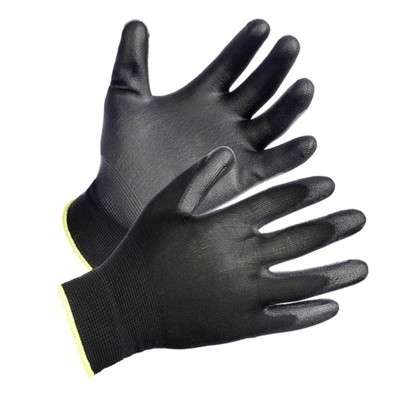Перчатки 2101 BLK полиуретановое покрытие черные
