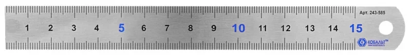 Линейка КОБАЛЬТ 150х19х0.7 мм, нержавеющая сталь