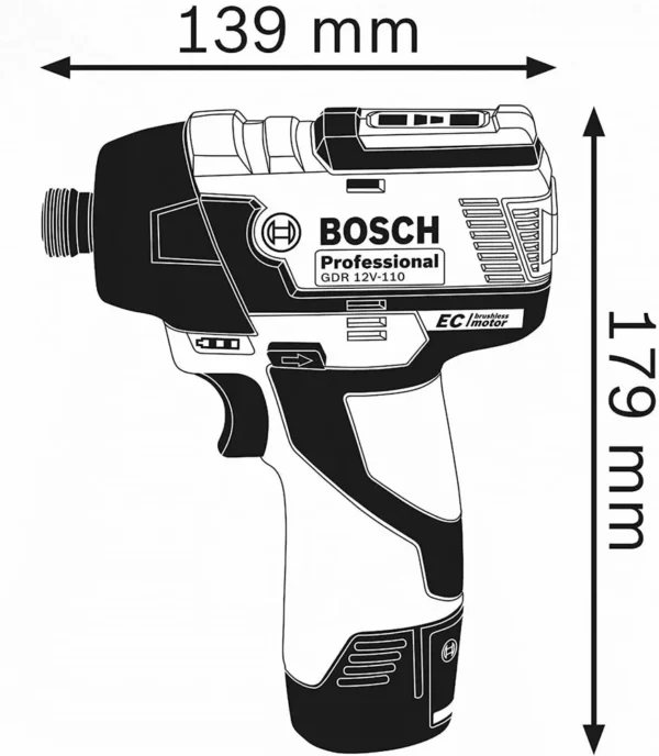 Аккумуляторный ударный гайковерт Bosch GDR 12 V-110