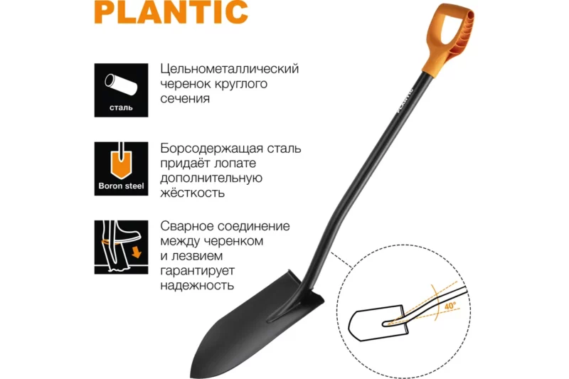 Лопата Plantic Terra Pro Planctic для земляных работ (аналог FISKARS)